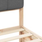 vidaXL Rám postele s čalúneným čelom Tmavo šedá 140 x 190 cm – Obrázok 8