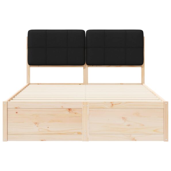 vidaXL Rám postele s čalúneným čelom Čierna 140 x 190 cm – Obrázok 5