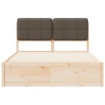 vidaXL Rám postele s čalúneným čelom Sivohnedá 140 x 190 cm – Obrázok 5