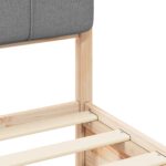 vidaXL Rám postele s čalúneným čelom Svetlosivá 135 x 190 cm – Obrázok 8