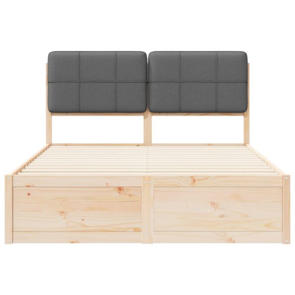 vidaXL Rám postele s čalúneným čelom Tmavo šedá 135 x 190 cm – Obrázok 5
