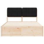 vidaXL Rám postele s čalúneným čelom Čierna 135 x 190 cm – Obrázok 5