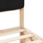 vidaXL Rám postele s čalúneným čelom Čierna 135 x 190 cm – Obrázok 8