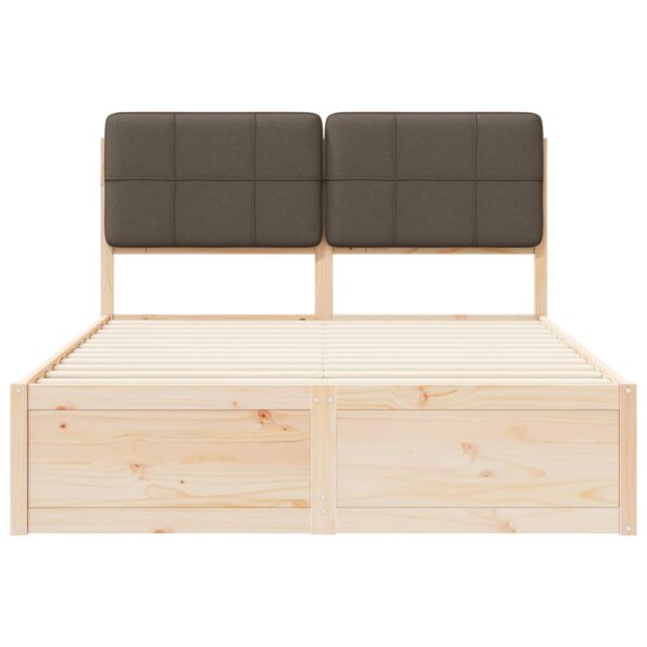 vidaXL Rám postele s čalúneným čelom Sivohnedá 135 x 190 cm – Obrázok 5