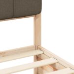 vidaXL Rám postele s čalúneným čelom Sivohnedá 135 x 190 cm – Obrázok 8
