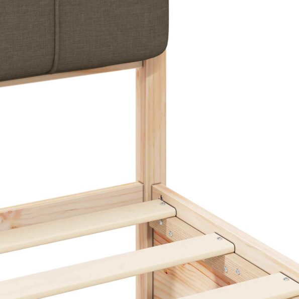 vidaXL Rám postele s čalúneným čelom Sivohnedá 135 x 190 cm – Obrázok 8