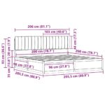 vidaXL Rám postele s čalúneným čelom Tmavo šedá 200 x 200 cm – Obrázok 11