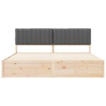 vidaXL Rám postele s čalúneným čelom Tmavo šedá 200 x 200 cm – Obrázok 5