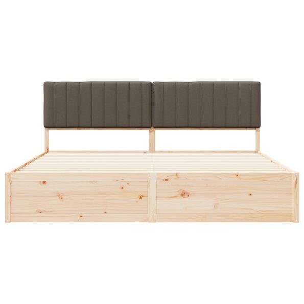 vidaXL Rám postele s čalúneným čelom Sivohnedá 200 x 200 cm – Obrázok 5