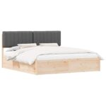 vidaXL Rám postele s čalúneným čelom Tmavo šedá 180 x 200 cm – Obrázok 2
