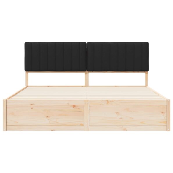 vidaXL Rám postele s čalúneným čelom Čierna 180 x 200 cm – Obrázok 5