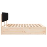 vidaXL Rám postele s čalúneným čelom Čierna 180 x 200 cm – Obrázok 6