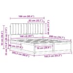 vidaXL Rám postele s čalúneným čelom Čierna 160 x 200 cm – Obrázok 11