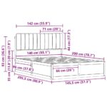 vidaXL Rám postele s čalúneným čelom Čierna 140 x 200 cm – Obrázok 11