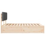 vidaXL Rám postele s čalúneným čelom Tmavo šedá 140 x 190 cm – Obrázok 6