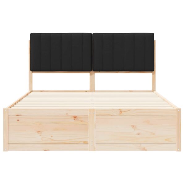 vidaXL Rám postele s čalúneným čelom Čierna 140 x 190 cm – Obrázok 5