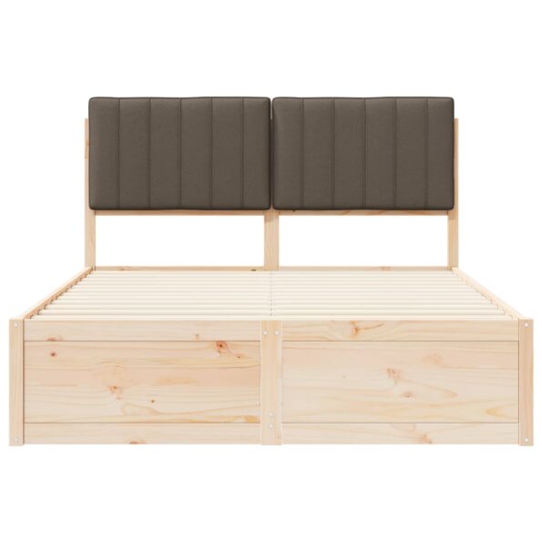 vidaXL Rám postele s čalúneným čelom Sivohnedá 140 x 190 cm – Obrázok 5