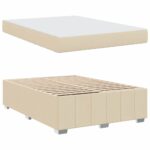 vidaXL Rám postele Krémová 160 x 200 cm látka – Obrázok 3
