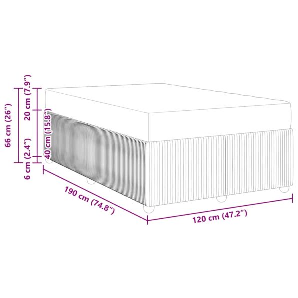 vidaXL Rám postele Iný Čierna 120 x 190 cm látka – Obrázok 9