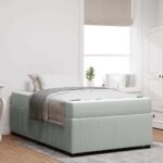 vidaXL Rám postele s matracom Iný Svetlosivá 120 x 190 cm Zamat