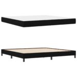 vidaXL Posteľ s pružinovým rámom Iný Čierna 200 x 200 cm látka – Obrázok 2