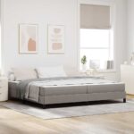 vidaXL Posteľ s pružinovým rámom Iný Sivohnedá 200 x 200 cm látka