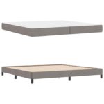 vidaXL Posteľ s pružinovým rámom Iný Sivohnedá 200 x 200 cm látka – Obrázok 2