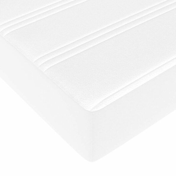 vidaXL Posteľ Iný Čistá biela 200 x 200 cm Umelá koža – Obrázok 8