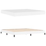 vidaXL Posteľ Iný Čistá biela 200 x 200 cm Umelá koža – Obrázok 12