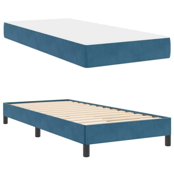 vidaXL Posteľ s pružinovým rámom Tmavomodrá 80 x 200 cm látka – Obrázok 3