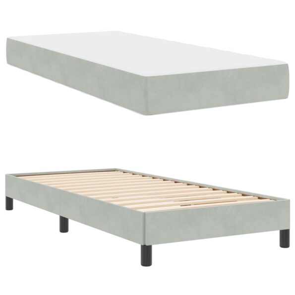 vidaXL Posteľ s pružinovým rámom Svetlosivá 90 x 190 cm látka – Obrázok 2