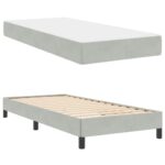 vidaXL Posteľ s pružinovým rámom Svetlosivá 90 x 190 cm látka – Obrázok 3