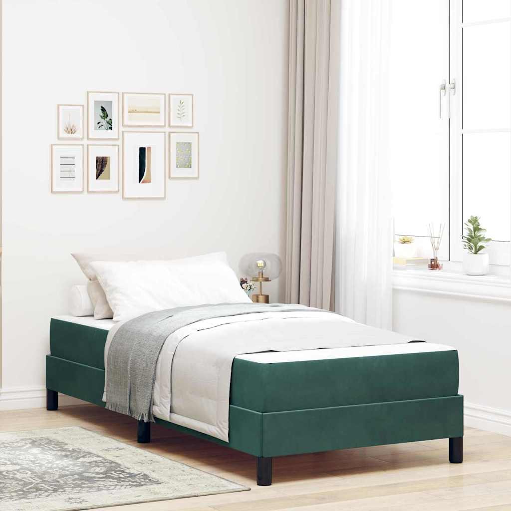 3398662_1.jpg vidaXL Posteľ s pružinovým rámom Tmavozelená 90 x 190 cm látka – Obrázok 1