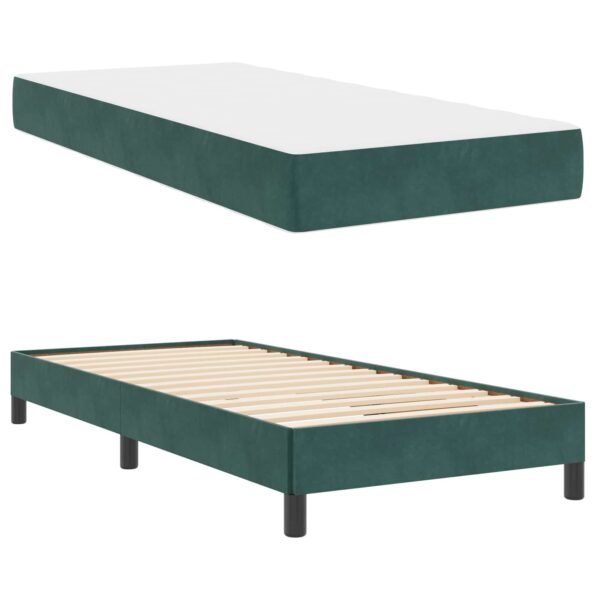 vidaXL Posteľ s pružinovým rámom Tmavozelená 90 x 190 cm látka – Obrázok 12