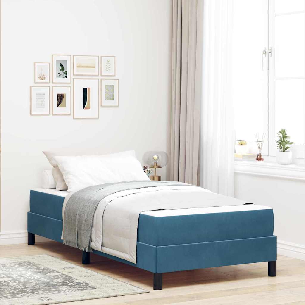 3398663_1.jpg vidaXL Posteľ s pružinovým rámom Tmavomodrá 90 x 190 cm látka – Obrázok 1