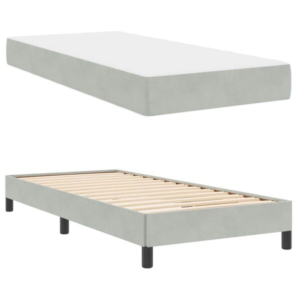 vidaXL Posteľ s pružinovým rámom Svetlosivá 90 x 200 cm látka – Obrázok 3