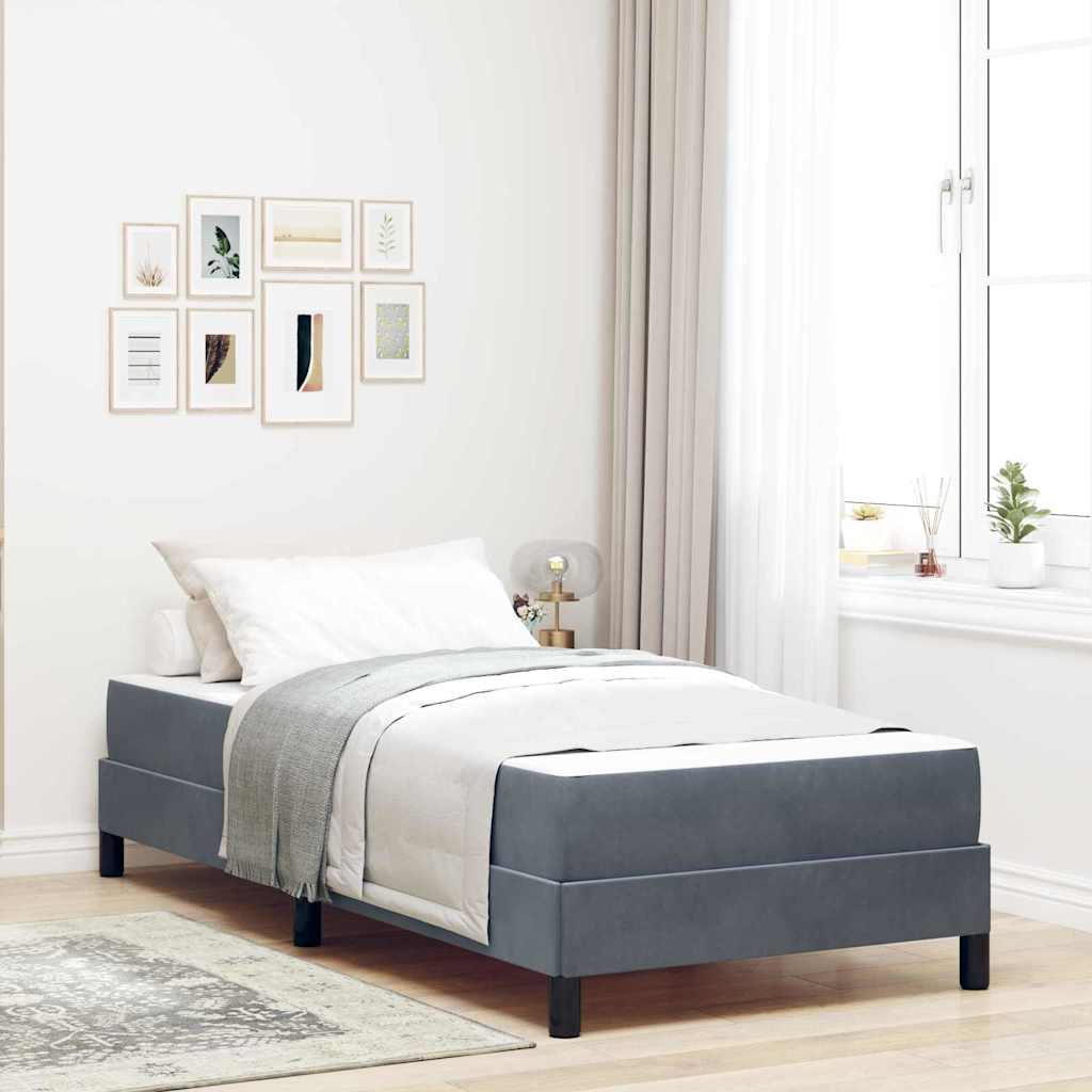 3398666_1.jpg vidaXL Posteľ s pružinovým rámom Tmavo šedá 90 x 200 cm látka – Obrázok 1