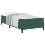 vidaXL Posteľ boxspring s matracom Tmavozelená 90 x 200 cm Zamat – Obrázok 10