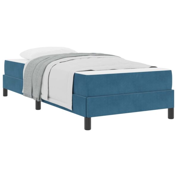 vidaXL Posteľ boxspring s matracom Tmavomodrá 90 x 200 cm Zamat – Obrázok 3