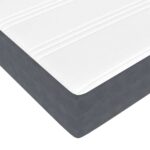 vidaXL Posteľ boxspring s matracom Tmavo šedá 100 x 200 cm Zamat – Obrázok 8