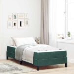 vidaXL Posteľ boxspring s matracom Tmavozelená 100 x 200 cm Zamat