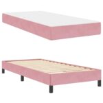 vidaXL Posteľ boxspring s matracom Ružová 100 x 200 cm Zamat – Obrázok 12