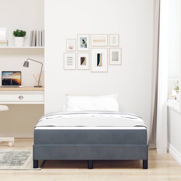 vidaXL Posteľ s pružinovým rámom Tmavo šedá 120 x 190 cm látka – Obrázok 3
