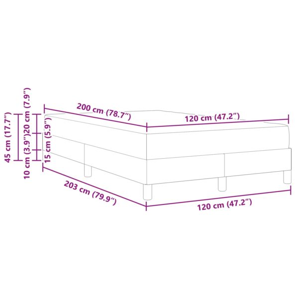 vidaXL Posteľ s pružinovým rámom Tmavo šedá 120 x 200 cm látka – Obrázok 13