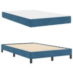 vidaXL Posteľ s pružinovým rámom Tmavomodrá 120 x 200 cm látka – Obrázok 3