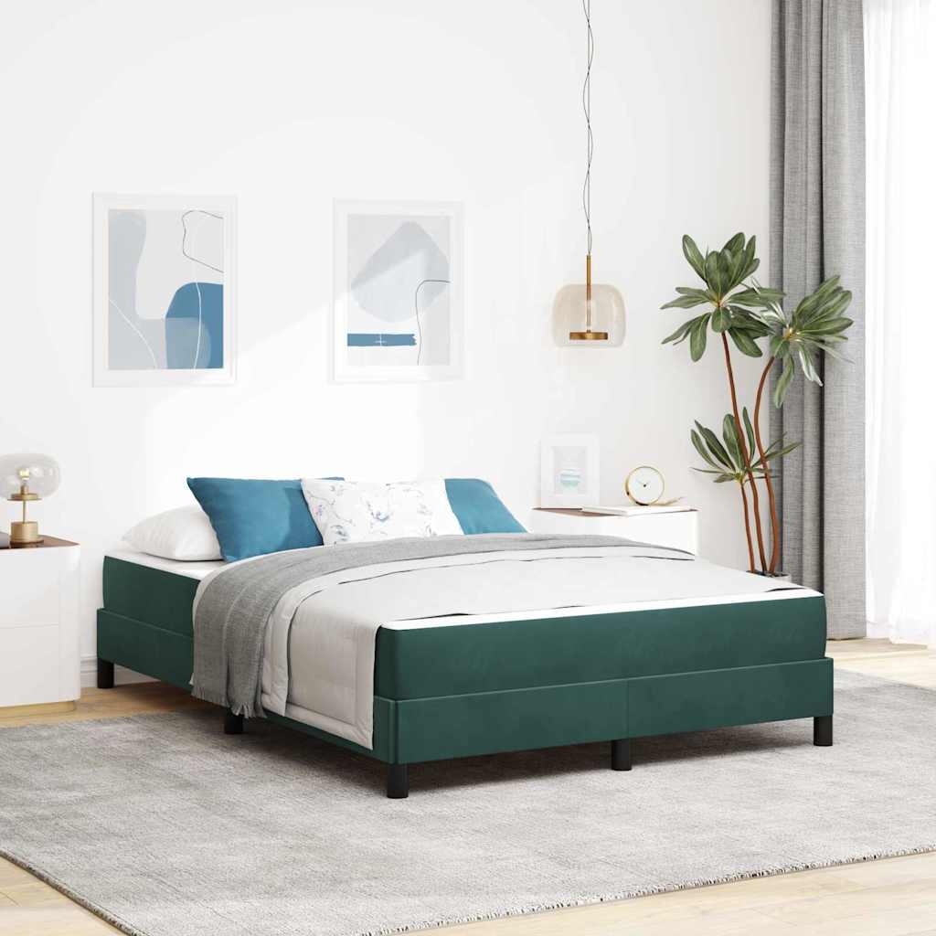 3398692_1.jpg vidaXL Posteľ s pružinovým rámom Tmavozelená 140 x 190 cm látka – Obrázok 1
