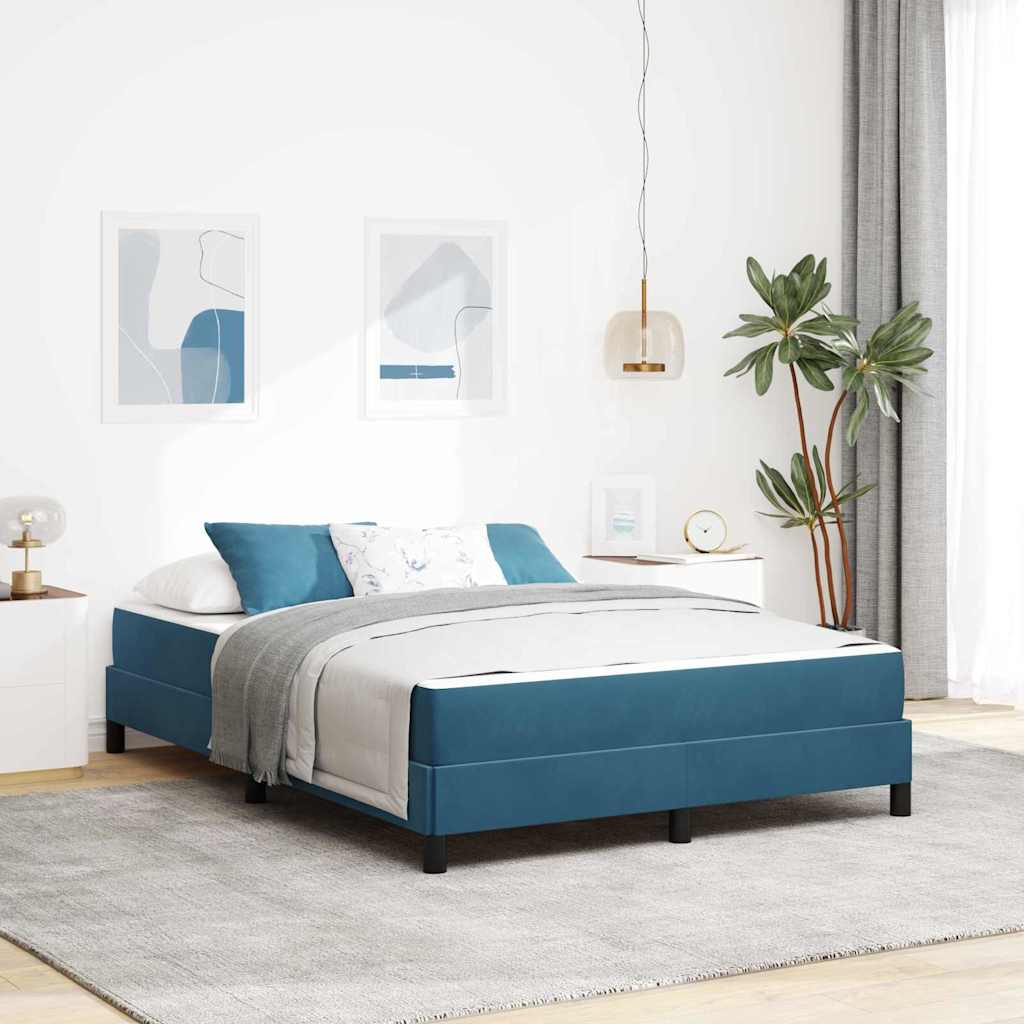3398693_1.jpg vidaXL Posteľ s pružinovým rámom Tmavomodrá 140 x 190 cm látka – Obrázok 1