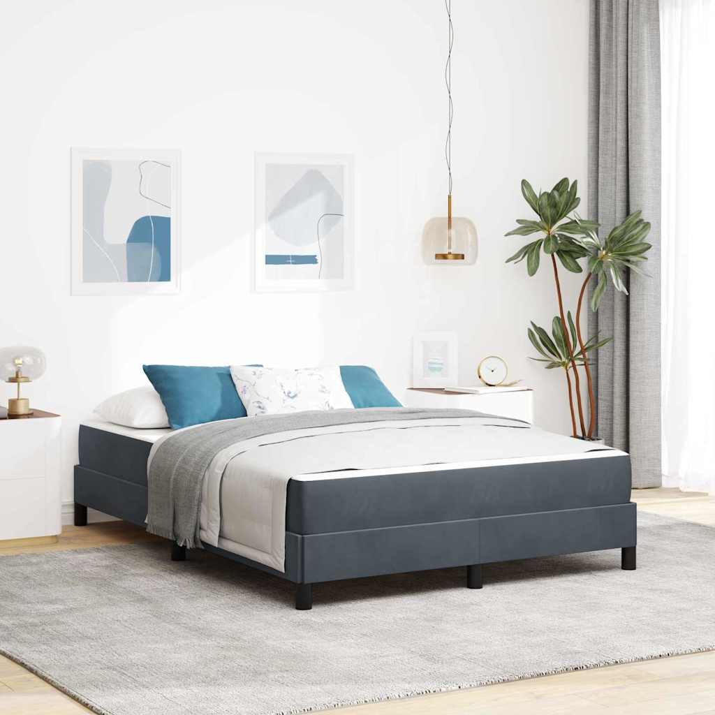 3398696_1.jpg vidaXL Posteľ s pružinovým rámom Tmavo šedá 140 x 200 cm látka – Obrázok 1