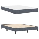 vidaXL Posteľ s pružinovým rámom Tmavo šedá 140 x 200 cm látka – Obrázok 12