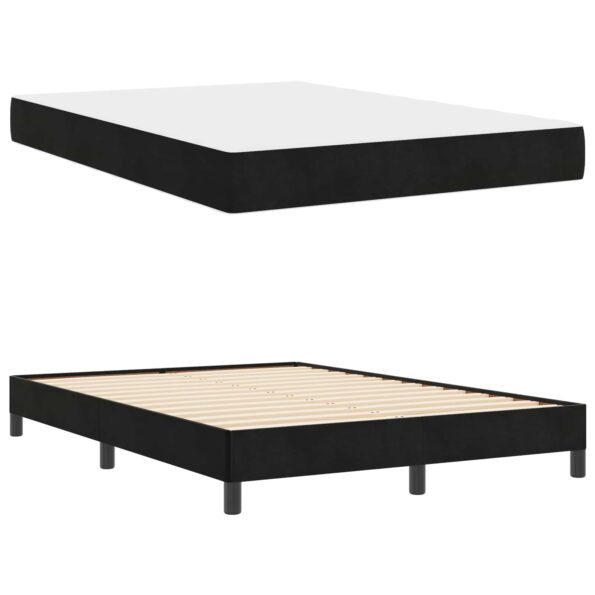 vidaXL Posteľ boxspring s matracom Čierna 140 x 200 cm Zamat – Obrázok 12